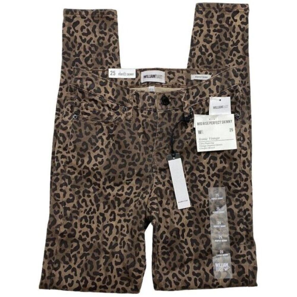 William Rast Iconic Vintage Perfect Skinny Jean‎ Women's 28 Cheetah Animal Print